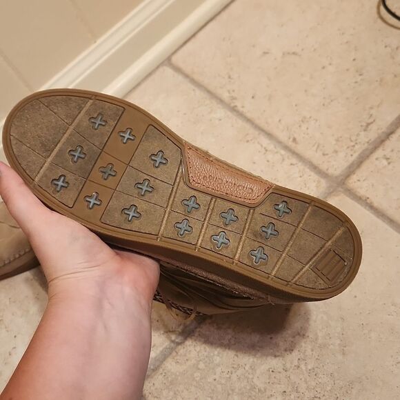 Toms Women's "Nepal" Tan Suede Boots w/ Laces & Faux Shearling Lining Size 9 - Picture 8 of 8